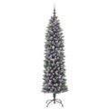 vidaXL Umelý chudý vianočný strom Zelená a biela 180 cm