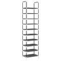 VidaXL Stojan na topánky 10-vrstvový čierny 44x28x180 cm netkaná látka