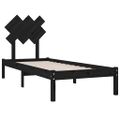vidaXL Posteľný rám čierny 75x190 cm malé jednolôžko masívne drevo