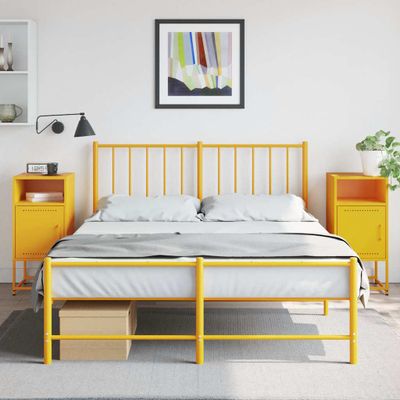vidaXL Nočné stolíky 2 ks horčicovožlté 36x39x78 cm oceľ