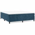 vidaXL Posteľný rám s boxspringom tmavomodrý 160x200 cm zamat