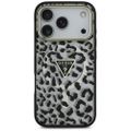 Puzdro Guess Leopard Glitter MagSafe pre iPhone 17 Pro Max čierne