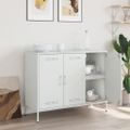 vidaXL Komoda bela 100,5x39x79 cm oceľ