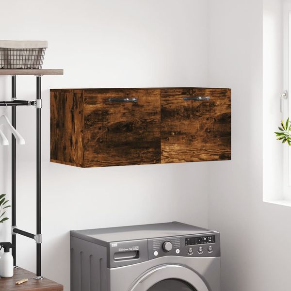 vidaXL Nástenná skrinka dymový dub 80x36,5x35 cm kompozitné drevo