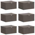 vidaXL Úložná krabica 6 ks Netkaná látka 50 x 30 x 25 cm 37,5 L Sivá