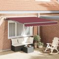 vidaXL Automaticky zaťahovacia markíza s LED burgundská 300x250 cm