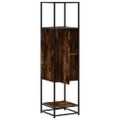 vidaXL Vysoká skrinka dymový dub 35,5x35x139 cm kompozitné drevo+kov