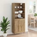 vidaXL Highboard Remeselný dub 69,5 x 34 x 180 cm Kompozitné drevo