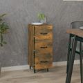 vidaXL Komoda dymový dub 34,5x34x90 cm spracované drevo