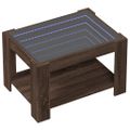 vidaXL Konferenčný stolík s LED hnedý dub 73x53x45 cm kompozitné drevo