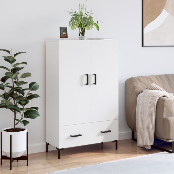 vidaXL Vysoká skrinka biela 69,5x31x115 cm kompozitné drevo