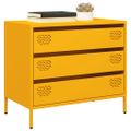 vidaXL Komoda horčicovožltá 68x39x58,5 cm oceľ valcovaná za studena