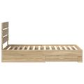 vidaXL Rám postele Sonoma dub a striebro 75 x 190 cm Kompozitné drevo