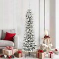 vidaXL Umelý vianočný stromček Biela 180 cm PVC, kov a plast