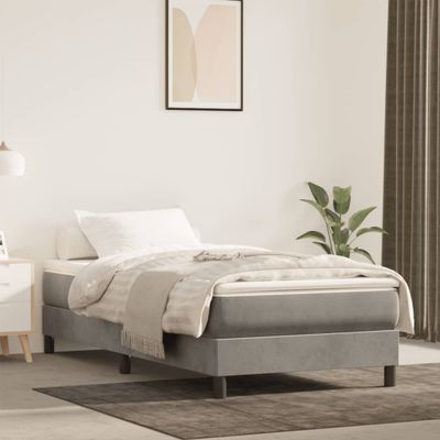 vidaXL Matrac s taštičkovými pružinami stredná tvrdosť bledosivý 120x190x20 cm zamat