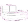vidaXL Posteľ boxsping s matracom a LED modrá 160x200 cm látka