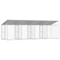 vidaXL Klietka pre psa s strechou Strieborná 800 x 200 x 256 cm