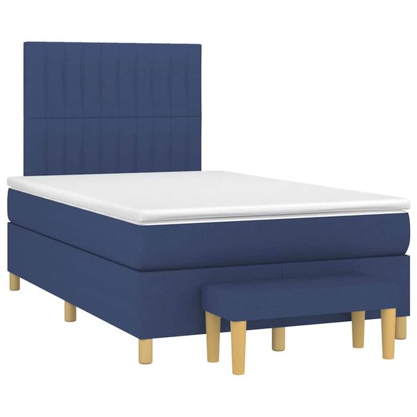 vidaXL Boxspring posteľ s matracom modrá 120x190 cm látka