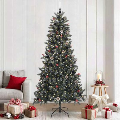 vidaXL Umelý vianočný stromček Zelená 240 cm PVC, plast a oceľ