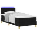 vidaXL LED box s pružinami s LED pásikmi Čierny 80 x 200 cm látka