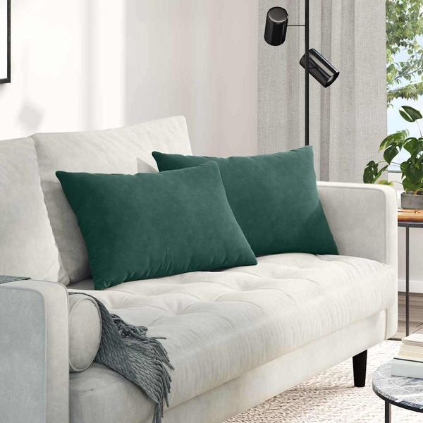 vidaXL Vankúše na pohovku 2 pcs Tmavozelená 60 x 40 cm