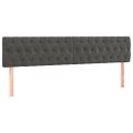 vidaXL Čelo postele s LED tmavosivé 180x7x78/88 cm zamat