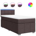 vidaXL Posteľný rám boxsping s matracom hnedý 80x200 cm látka