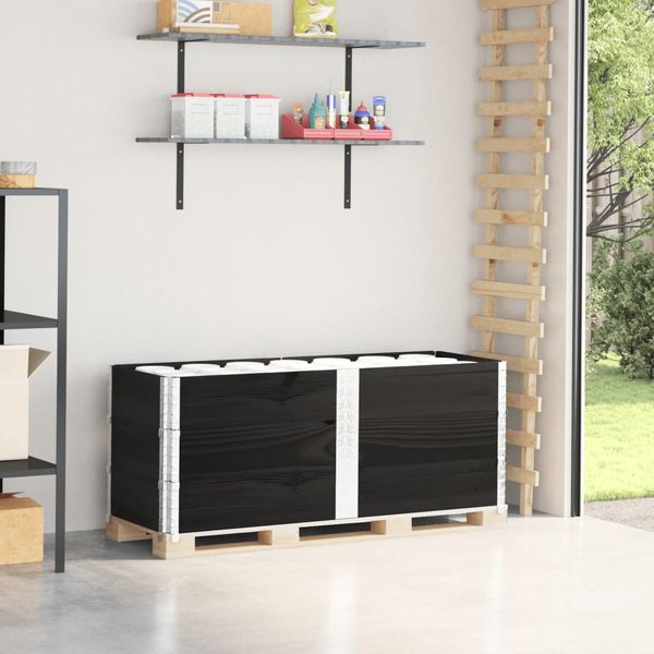 vidaXL Paletové ohrádky 3 ks čierne 150x50 cm borovicový masív