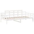 vidaXL Sada postele a lavice so strieškou biela 90x200 cm borovica