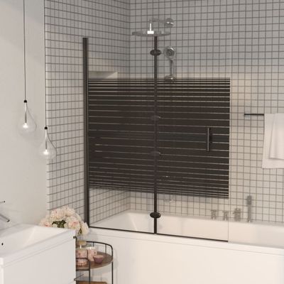 vidaXL Skladací sprchový kút ESG 100x140 cm čierny