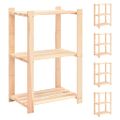vidaXL Regály s 3 policami 5 ks 60x38x90 cm borovicový masív 150 kg