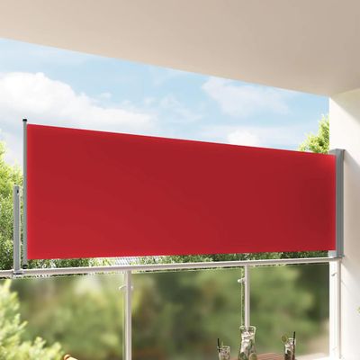 vidaXL Zaťahovacia bočná markíza na terasu 120x300 cm, červená