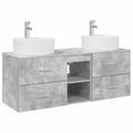 vidaXL Set kabinetov do kúpeľne 3 ks Betónovo sivá 49,5 x 44,5 x 65 cm
