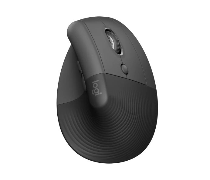Logitech Lift/Vertikálna/Optická/Pre pravákov/4 000 DPI/USB+BT/Grafitová