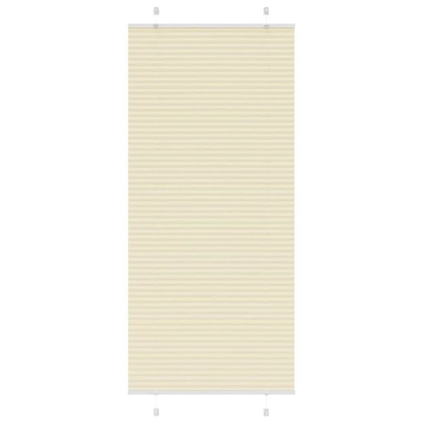 vidaXL Skladaná roleta krémová 90x200 cm, šírka látky 89,4 cm, polyester