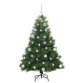 vidaXL Umelý vianočný stromček s 150 LED-i Zelená 150 cm PE a PVC
