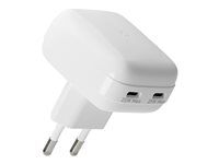 Sieťový adaptér - plochý - 25 watt - 3 A - Power Delivery 3.0 + PPS - 2 výstupné konektory (USB-C) - biela - Európa