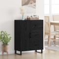 vidaXL Servírovacia skriňa so zásuvkou Čierny dub 69,5 x 34 x 90 cm
