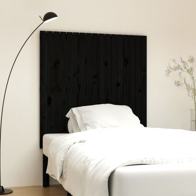 vidaXL Nástenné čelo postele čierne 108x3x110 cm masívna borovica