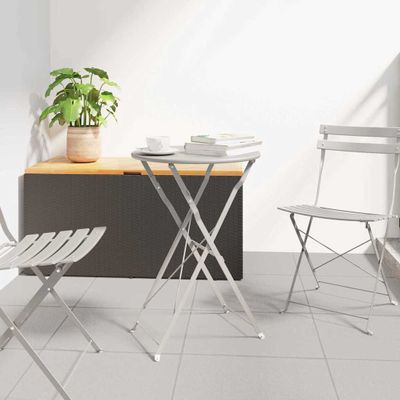 vidaXL Bistro stôl Béžová Ø 50 x 71 cm Práškovaná oceľ