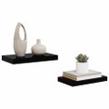vidaXL Plávajúce nástenné police 2 ks, lesklé čierne 40x23,5x3,8 cm, MDF