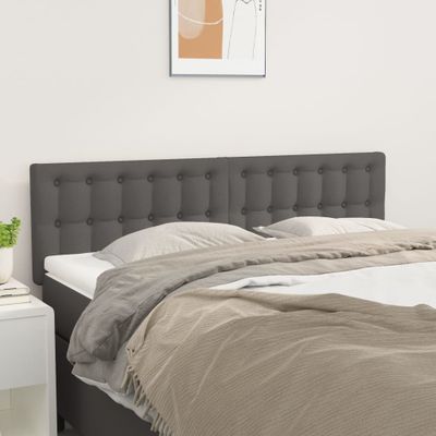 vidaXL Čelá postelí sivé 144x5x78/88 cm umelá koža