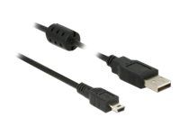 USB kábel - USB (M) na mini-USB typ B (M) - USB 2.0 - 1,5 m - čierna