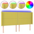 vidaXL Čelo postele s LED zelené 183x16x118/128 cm látka