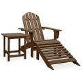 vidaXL Záhradná stolička Adirondack s otomanom a stolíkom jedľový masív hnedá