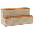 VidaXL vírivka Step Béžová 100x50x50,5 cm polyratan a masívna akácia