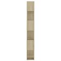 vidaXL Knižnica/deliaca stena biela a dub sonoma 60x24x186 cm drevotrieska