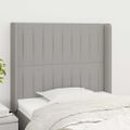 vidaXL Čelo postele so záhybmi bledosivé 103x16x118/128 cm látka