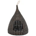 vidaXL Domček pre mačku s vankúšom sivý 40x60 cm prírodná vŕba típí