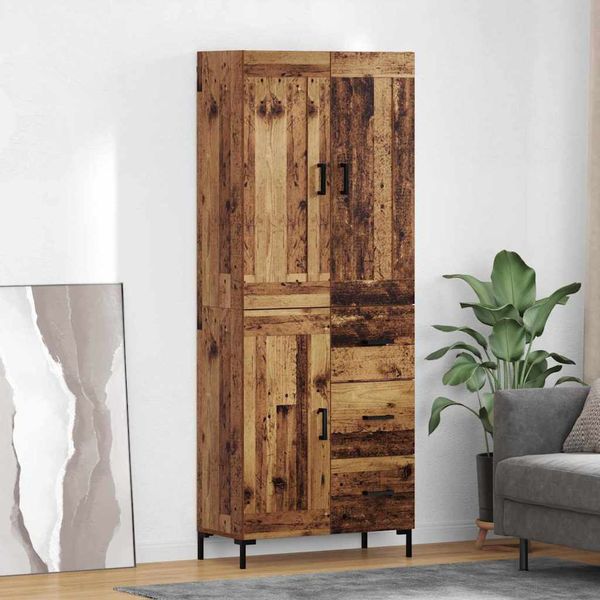 vidaXL Highboard so zásuvkou 2 pcs Staré drevo Kompozitné drevo